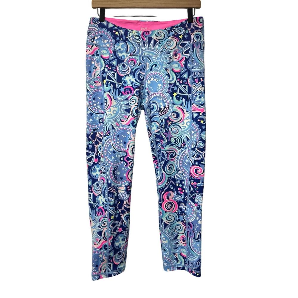 Lilly Pulitzer Luxletic Size Large Weekender Midi Crop Leggings Cosmic Kismet
